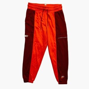 Nike Jogger Sweatpants Mens Size Large Orange Brown Color Block Cargo